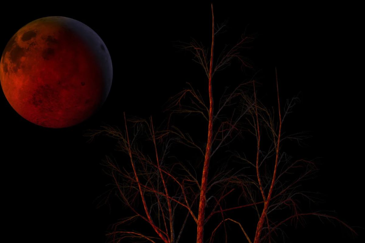 Eclissi lunaro rosso sangue